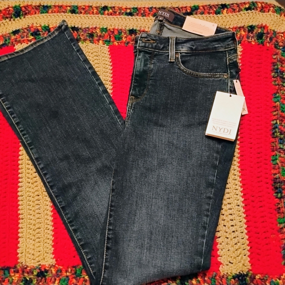 NYDJ Women's Classic Indigo Straight Leg Jeans-BNWT-Size 8